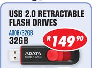 Adata USB 2.0 Retractable 64GB Flash Drive AD08/64GB
