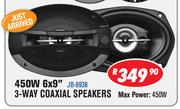 Jebson 450W 6x9" 3 Wat Coaxial Speakers JB-6938