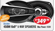 Dixon 450W 6 x 9" 5 Way Speakers DN-6951