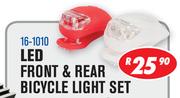 LED Front & Rear Bicycle Light Set 16-1010