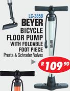 Beyer Bicycle Floor Pump With  Foldable Foot Piece LC-3858