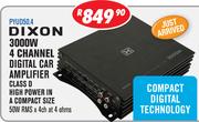 Dixon 3000W 4 Channel Digital Car Amplifier Class D High Power In A Compact Size PYUD50.4