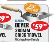 Beyer 280mm Brick Trowel With Beechwood Handle LSBT280
