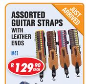 Assorted Guitar Straps With Leather Ends M41-Each