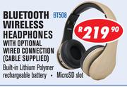 Dixon Bluetooth Wireless Headphones With Optional Wired Connection (Cable Supplied)BT508