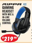 Rippa Gaming Headset With Mic & In Line Volume Control X22