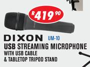 Dixomn USB Streaming Microphone With USB Cable & Tabltop Tripod Stand UM-10