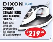 Dixon 2200W Steam Iron With Ceramic Soleplate HG-7002