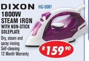 Dixon 1800W Steam Iron With Non-Stick Soleplate HG-5081