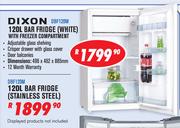 Dixon 120Ltr White Bar Fridge With Freezer Compartment