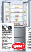 Dixon 350Ltr 4-Door French Door Refrigerator Stainless Steel Fridge/ Freezer DFD350FM