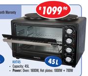 Amber 45Ltr Countertop Oven & Stove With 2 Solid Hot Plates KHT45