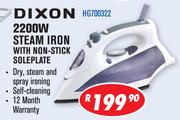 Dixon 2200W Steam Iron With Non-Stick Soleplate HG700322