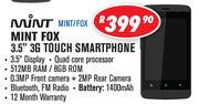 Mint Fox 3.5" 3G Touch Smartphone MINT/FOX