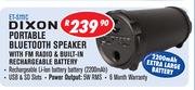 Dixon Portable Bluetooth Speaker With FM Radio & Built In Rechargeable Battery ET-SMC