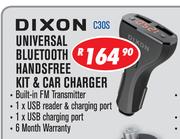 Dixon Universal Bluetooth Handsfree Kit & Car Charger C30S