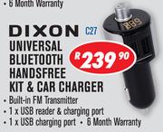 Dixon Universal Bluetooth Handsfree Kit & Car Charger C27