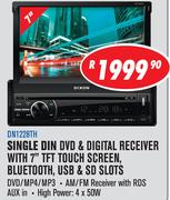 Dixon Single Din DVD & Digital Receiver With 7" TFT Touch Screen,Bluetooth,USB & SD Slots DN1228TH