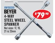 Beyer 4 Way Steel Wheel Spanner XW15X355