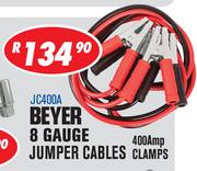 Beyer 8 Gauge Jumper Cables 400 Amp Clamps JC400A