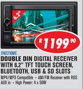 Dixon Double Din Digital Receiver With 6.2" TFT Touch Screen,Bluetooth,USB & SD Slots DN2210ME