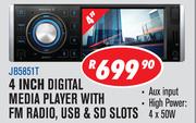 Jebson 4 Inch Digital Media Player With FM Radio, USB & SD Slots JB5851T