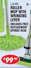 Roller Mop With Wringing Lever Including Free Replacement Sponge Head LJA-002