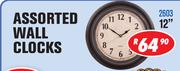 Assorted Wall Clock 12"-2603
