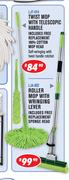 Twist Mop With Telescopic Handle With Free Replacement 100% Cotton Mop Head LJF-014