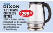 Dixon 1.7Ltr Glass Cordless Kettle Y6302GB