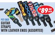 Guitar Straps With Leather Ends Assorted PST-2825