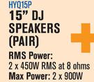 DXN Pro 15" DJ Speakers (Pair) HYQ15P 