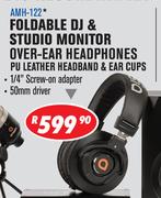 Artesia Foldable DJ & Studio Monitor Over Ear Headphones PU Leather Headband & Ear Cups AMH-122