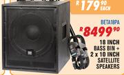 DXN Pro 18 Inch Bass Bin + 2x10 Inch Satelite Speakers BETA18PA