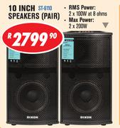 Dixon 10 Inch Active Speakers (Pair) With Built In Bluetooth & 7 Channel Mixer ST-6110