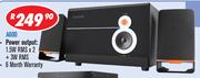 Dixon 2.1 Channel Multimedia Speaker Systems With Subwoofer & 2 Speakers A600