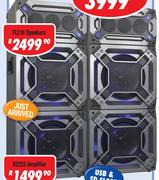 Dixon Dual 10 Inch Stereo Speakers (Pair) With LED Effects FL210