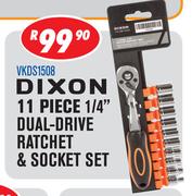 Dixon 11-Piece 1/4” Dual-Drive Ratchet & Socket Set VKDS1508
