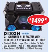 Dixon 2.1 Channel Hi-Fi System With Bluetooth & Dynamic Light Effects LG-808A