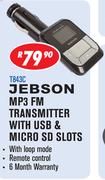 Jebson MP3 FM Transmitter With USB & Micro SD Slots T843C