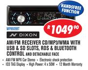 Dixon AM/FM Receiver CD/MP3/WMA with USB & SD Slots, RDS & Bluetooth Control and Detachable Face MP8