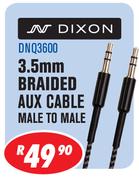 Dixon 3.5mm Braided AUX Cable Male to Male DNQ3600