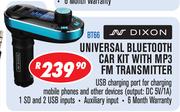 Dixon Universal Bluetooth Car Kit with MP3 FM Transmitter BT66