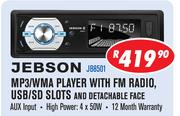 Jebson MP3/WMA Player with FM Radio, USB/SD Slots and Detachable Face JB8501