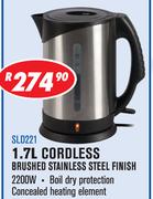 Amber Cordless Brushed Stainless Steel Finish Kettle-1.7Ltr SLD221