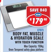 Camry Digital Body Fat,Muscle & Hydration Scale With Touch Function EF973
