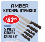 Amber Kitchen Utensils 5 Piece Kitchen Knife Set K36080