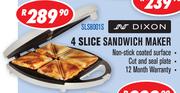 Dixon 4 Slice Sandwich Maker SLS8001S