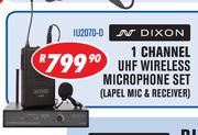 Dixon 1 Channel UHF Wireless Microphone Set(Lapel Mic & Receiver) IU2070-D