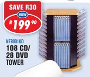 108 CD/28 DVD Tower